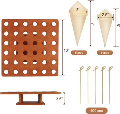 식료품 트럭 또는 케이터 이벤트에 대한 일반 색상의 목조 아이스크림 콘 홀더 스탠드