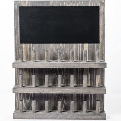 벽에 장착 된 21 페그 목재 반지 홀더 빈티지 회색 단단한 목재 보석 디스플레이