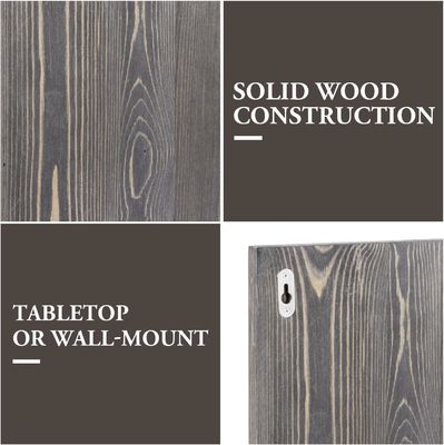 벽에 장착 된 21 페그 목재 반지 홀더 빈티지 회색 단단한 목재 보석 디스플레이