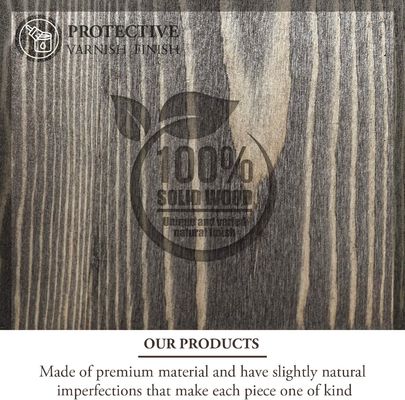 벽에 장착 된 21 페그 목재 반지 홀더 빈티지 회색 단단한 목재 보석 디스플레이