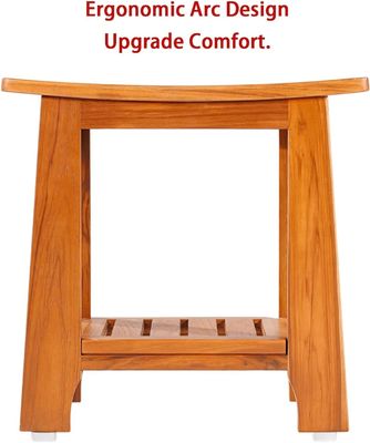 목조 목욕실 스파 목욕장 자연색 티크 나무의 손잡이와 선반