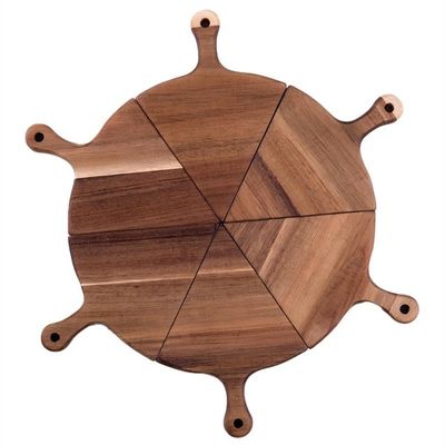 OEM ODM 받아 들여집니다 맞춤형 크기 친환경 비 스틱 저녁 식사 나무 피자 접시 서비스 트레이 6pcs