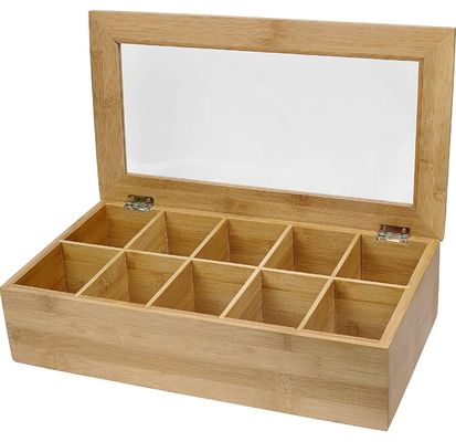 맑은 뚜?? 나무 차 상자 맞춤형 디자인 14.5 x 3.5 x 7.9 인치 인쇄 레이저 gravure