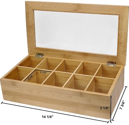 맑은 뚜?? 나무 차 상자 맞춤형 디자인 14.5 x 3.5 x 7.9 인치 인쇄 레이저 gravure