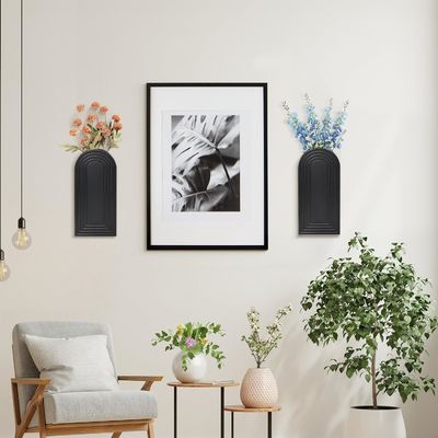 화이트 완성 된 나무 벽 장식 실내 식물 및 말린 꽃을위한 매달린 플랜터