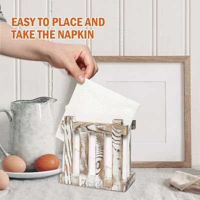 럭틱 스타일의 목재 냅킨 홀더 테이블 레스토랑 선물 주문형 태워온 시즌