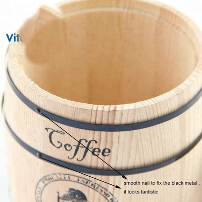 11.5 x 13.7cm 소나무 오크 나무 배럴 완벽한 차 포장 솔루션