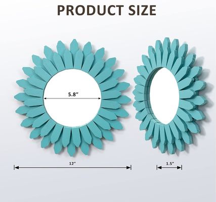 화이트 또는 당신의 색깔의 장식 벽 거울 12 인치 유목 나무 선버스트 보호 스타일