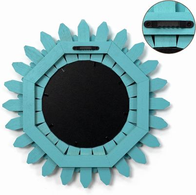 화이트 또는 당신의 색깔의 장식 벽 거울 12 인치 유목 나무 선버스트 보호 스타일