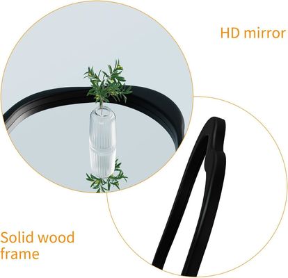서식실 침실 입구 욕실용 촌나무 검은색 프레임 비대칭 벽 물결 거울