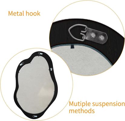 서식실 침실 입구 욕실용 촌나무 검은색 프레임 비대칭 벽 물결 거울