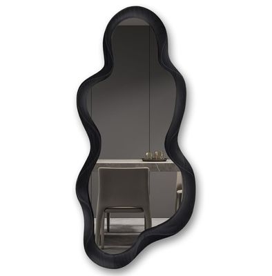 아름다운 가정 장식 검은색 나무 프레임과 현대적인 욕실 장식과 함께 불규칙 벽 거울