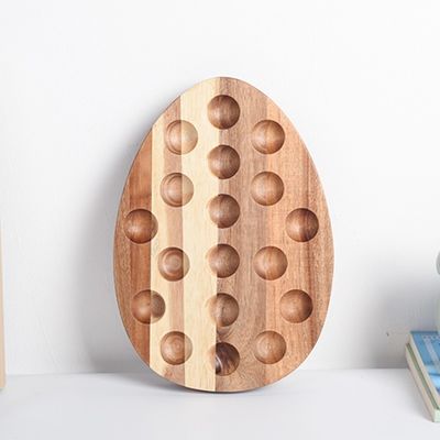 실크 스크린 인쇄 계란 도구 부엌 및 냉장고 저장용 나무 계란 트레이