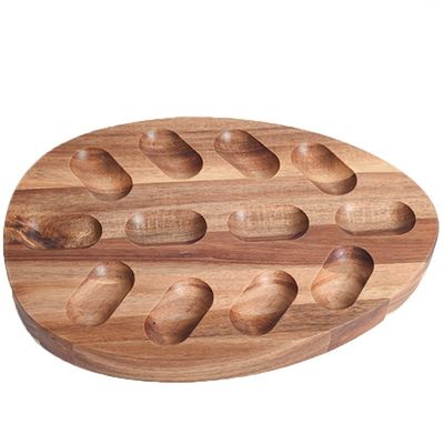 실크 스크린 인쇄 계란 도구 부엌 및 냉장고 저장용 나무 계란 트레이