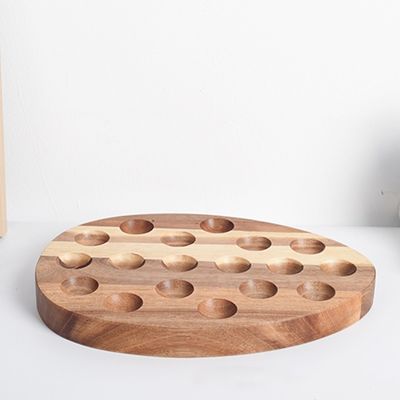 실크 스크린 인쇄 계란 도구 부엌 및 냉장고 저장용 나무 계란 트레이