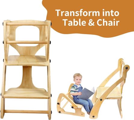 현대적 디자인 목재 높이 조절 보조 타워 유아 학습 및 요리