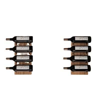 벽에 장착 된 벽 디스플레이를 위한 나무 와인 랙 검은 브래킷 사용자 정의 8 병 저장