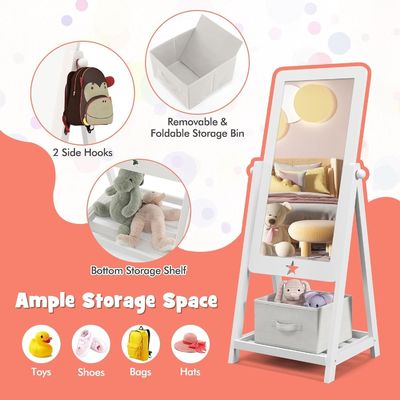 360도 회전 가능한 직사각형 디자인으로 독립된 전체 길이의 드레싱 미러