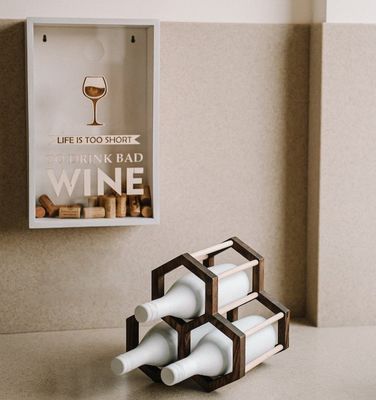 기능 절약 공간 202404 목재 꿀집 와인 홀더 서 있는 와인 병 랙