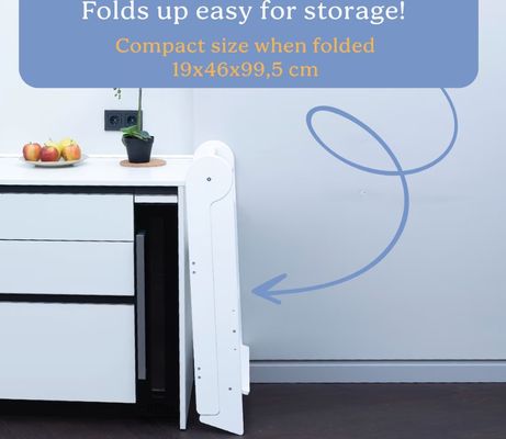 3 개의 조정 가능한 높이를 접은 화상을 입은 유아 부엌 배설물 보조 인쇄 예