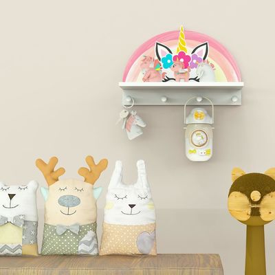 떠있는 선반과 갈고리 다기능 아이 코트 랙 소녀 침실 장식