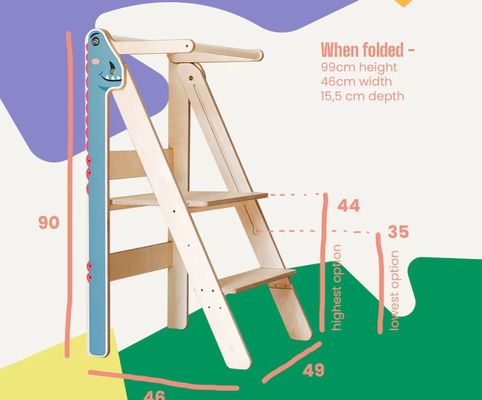 접이식 학습 단계 스텝 스쿨 일반 크기 또는 사용자 지정 몬테소리 가구 도움 타워