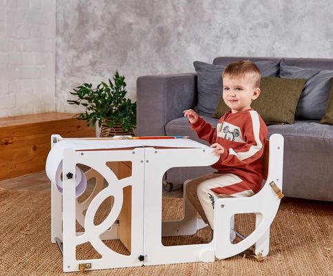 7 in 1 캐버리블 팟들 타워 테이블 좌석 뒷면 학습 및 부엌 재미를 향상