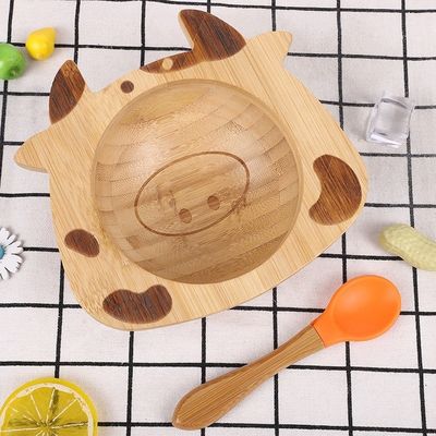 竹子 아기 접시 디저트 접시 어린이 식기 접시 만화 설비 세트