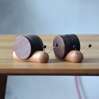 검은 호박 코스터 크리에이티브 해파리 디자인 목재 단열 컵 접시 현대 스타일