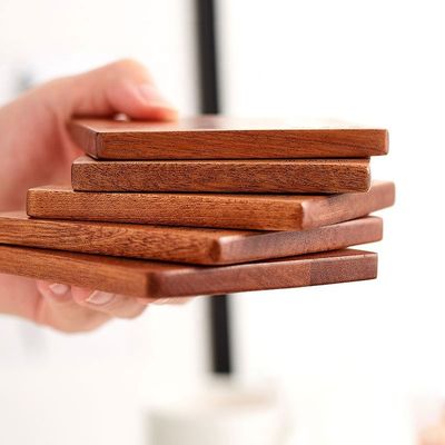 모든 계절 사각형 모양 사펠 목재 계단 음료 컵 차 맞춤