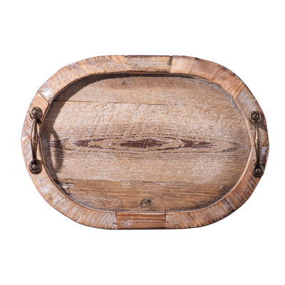 차 및 여가 시간을 위해 금속 핸들 된 나무 서비스 트레이 사용자 정의