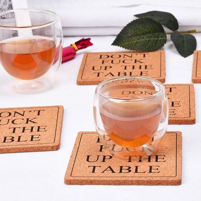 스택 컬러 코크 코스터 목재 둥근 퀘어 컵 매트로 우아함을 더하세요