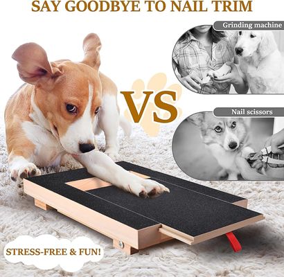 래크 된 목재 개 스크래치 패드 제거 가능한 덮개와 손톱 정리를위한 치료 상자