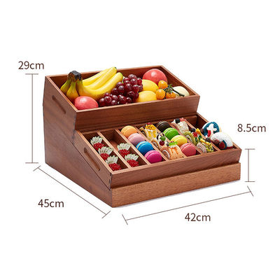다기능 목재 빵 과일 식물 저장 상자 식품 빵 디스플레이 상자 20x20x30cm