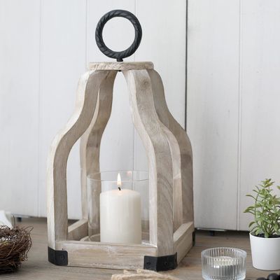 야외 Patio 장식 유리 촛불 홀더 인쇄와 함께 나무 촛불 랜턴 불타