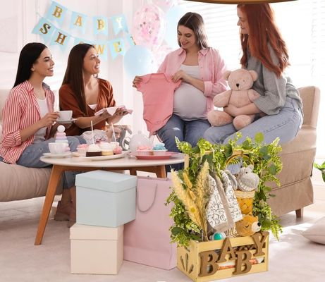 물류 된 목재 아기 샤워 상자 옷장 기능 공간을 절약 아기 저장 상자 바구니