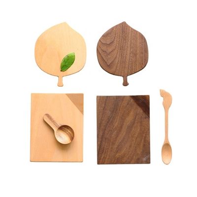 온도 음료용 환경 친화적 인 벼룩 잎 모양의 호박 나무 계단 샘플 무료