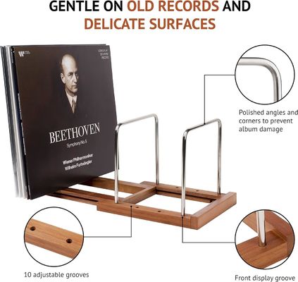 목재 확장 가능한 비닐 레코드 조직기 서있는 유형의 저장용 랙 스탠드 홀더