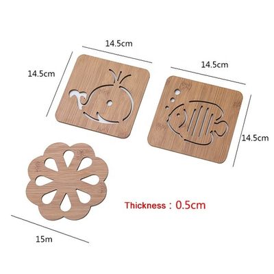 크리에이티브 대나무 플래스 매트 맞춤형 화려한 나무 평면 색 차컵 및 그릇