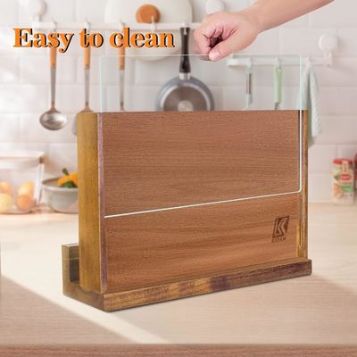 아크릴 보호 방패와 사용자 지정 로고와 함께 이면 자석 목재 칼 랙