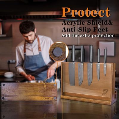 아크릴 보호 방패와 사용자 지정 로고와 함께 이면 자석 목재 칼 랙