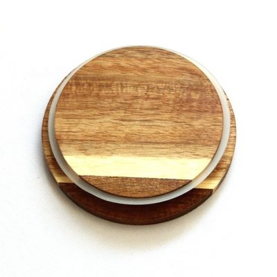 FSC 인증을 받은 아카시아 나무 뚜?? 유리 촛불 병과 FSC 인증