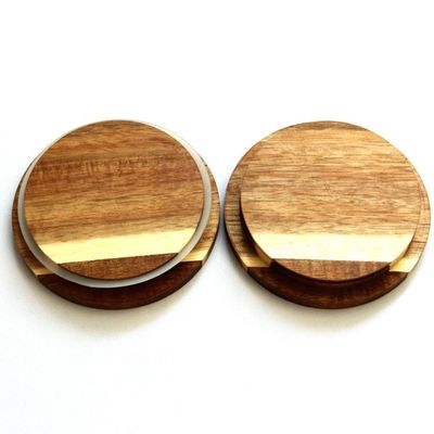 FSC 인증을 받은 아카시아 나무 뚜?? 유리 촛불 병과 FSC 인증