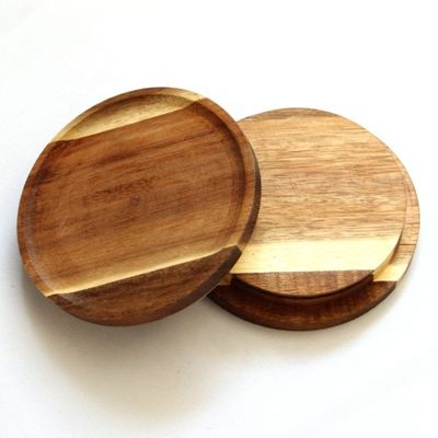 FSC 인증을 받은 아카시아 나무 뚜?? 유리 촛불 병과 FSC 인증