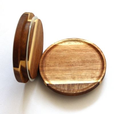 FSC 인증을 받은 아카시아 나무 뚜?? 유리 촛불 병과 FSC 인증