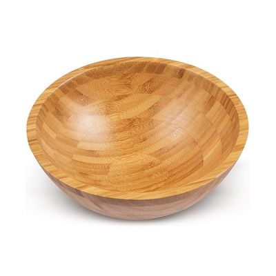 사용자 지정 로고 친환경 자연 원형 Bambu Salad Bowl for Modern Style 아마존 디자인
