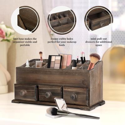 화장품 메이크업 및 욕실 액세서리용 맞춤형 로고 유목한 바니티 조직기