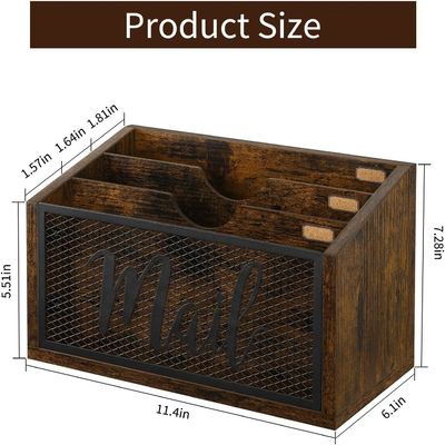 오피스 데스크톱 사용자 정의 데스크톱 및 벽 마운트 솔루션을위한 듀얼 레벨 MDF 메일 조직기