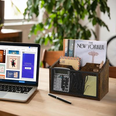 오피스 데스크톱 사용자 정의 데스크톱 및 벽 마운트 솔루션을위한 듀얼 레벨 MDF 메일 조직기