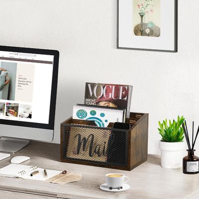 오피스 데스크톱 사용자 정의 데스크톱 및 벽 마운트 솔루션을위한 듀얼 레벨 MDF 메일 조직기